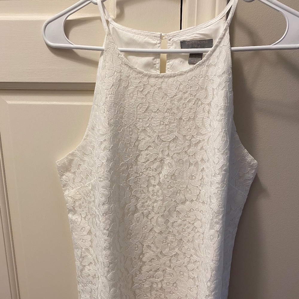 Lace Sleeveless Top - White
